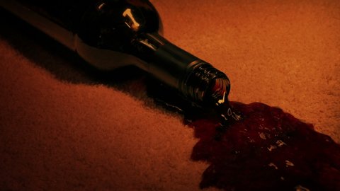Wine Bottle Spills On Carpet By The Fire