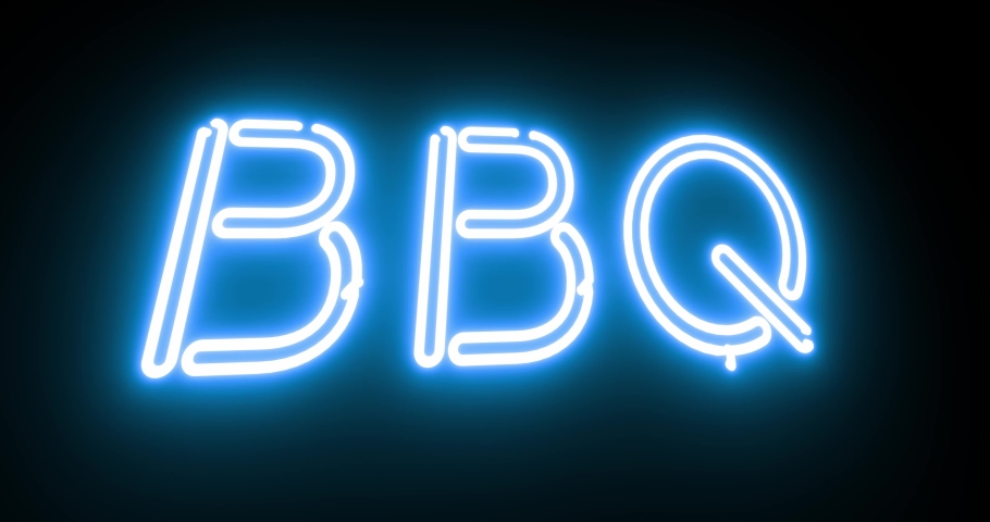 Bbq Neon Sign Means Barbecue Food Stock Footage Video (100% Royalty ...