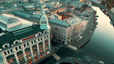 Empty city. Saint-Petersburg Russia. Epidemic covid-19.