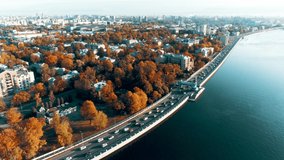 St.Petersburg. View at cars traffic. Autumn Saint-Petersburg