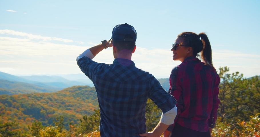 Couple at Top of Shenandoah National Park, Forest, Hikers