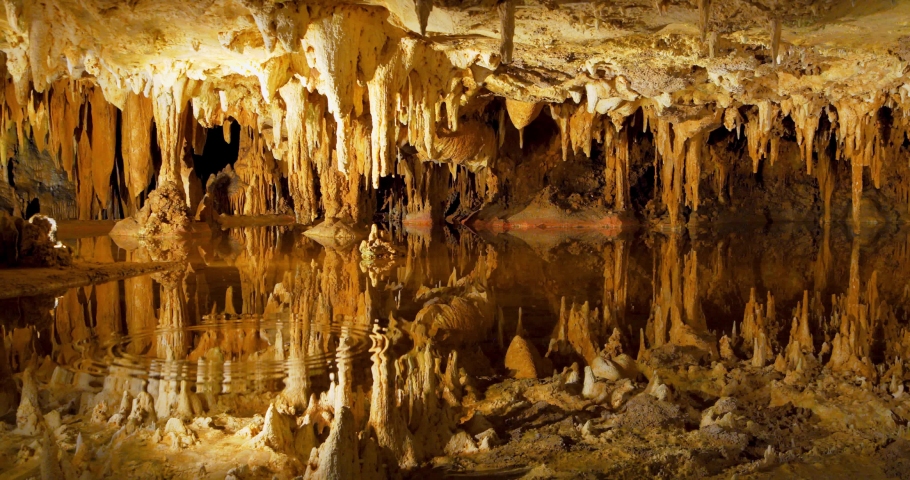 Touring the Luray Caverns, Cave Landscape 4K Royalty-Free Stock Footage #1042340524