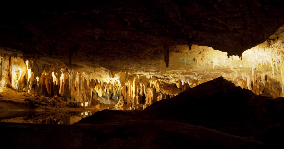 Touring the Luray Caverns, Cave Landscape 4K Royalty-Free Stock Footage #1042340530
