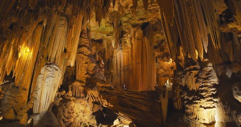 Inside the Luray Caverns, Couple of Tourists on Cave Tour