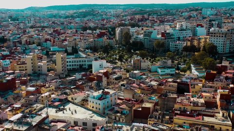 Morocco: Aerial view of the city of Tangier /Panoramic view of the city of Tangier 4K quality
