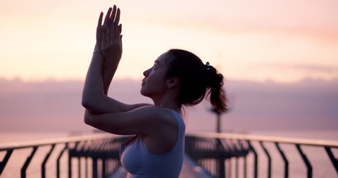 Sensual Sunset Spiritual Tranquility Nude Woman Stock Photo 1768996496