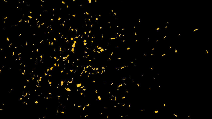 Gold Confetti Explosions / Alpha Matte Channel / Full HD Royalty-Free Stock Footage #1042366801
