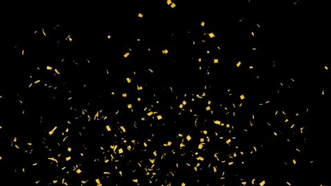 Gold Confetti Explosions / Alpha Matte Channel / Full HD