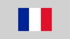 Animated National France flag for social media, videos, websites etc. Happy National Day. No background. (Alpha Channel)