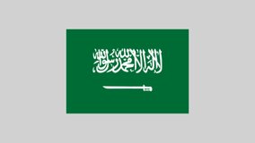 Animated National Saudi Arabia flag for social media, videos, websites etc. Happy National Day. No background. (Alpha Channel)