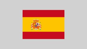 Animated National Spain flag for social media, videos, websites etc. Happy National Day. No background. (Alpha Channel)