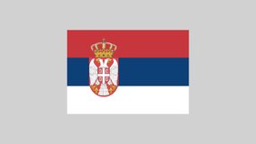 Animated National Serbia flag for social media, videos, websites etc. Happy National Day. No background. (Alpha Channel)