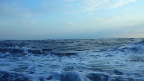 Video of strong waves in deep blue Aegean open sea