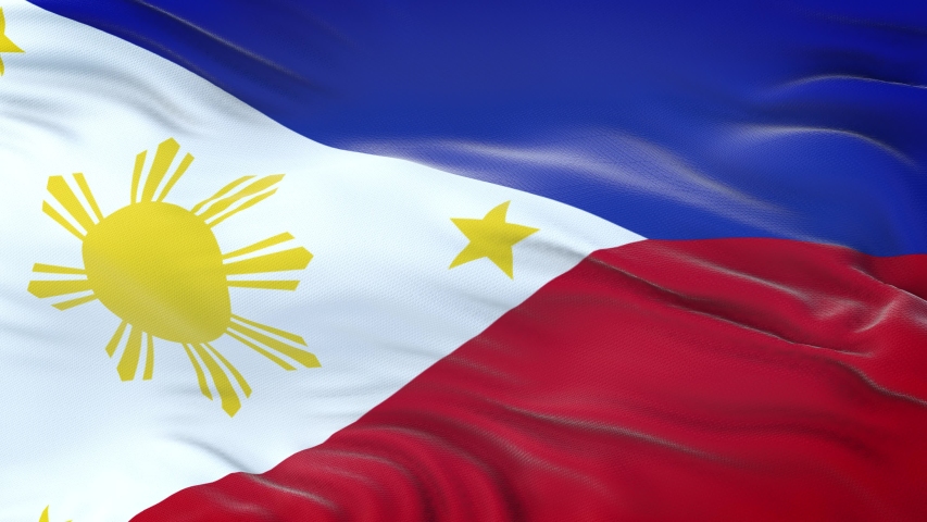 philippines flag waving wind highly detailed Stock Footage Video (100% ...