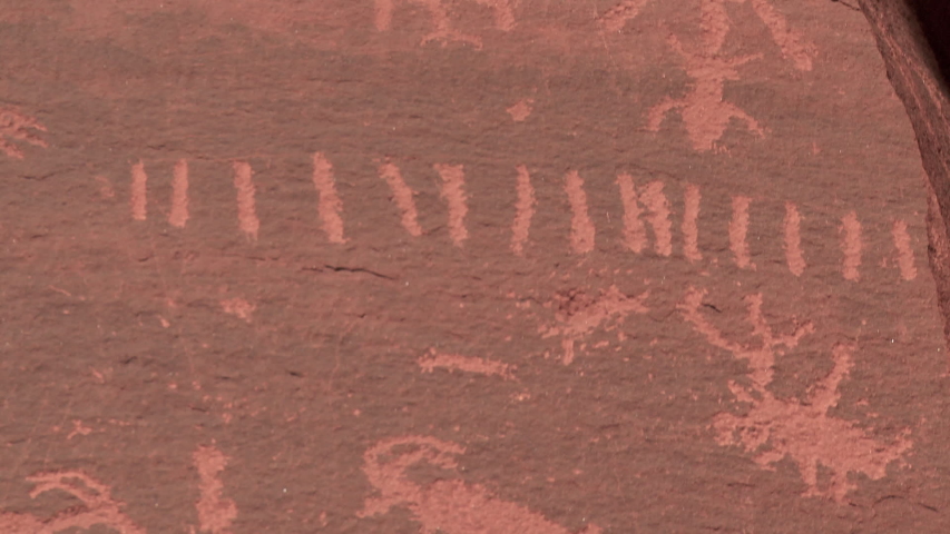Native American Rock Art Petroglyphs Zions National Park, Utah.