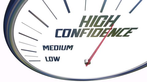 High Confidence Level Rating Score Speedometer 3d Animation