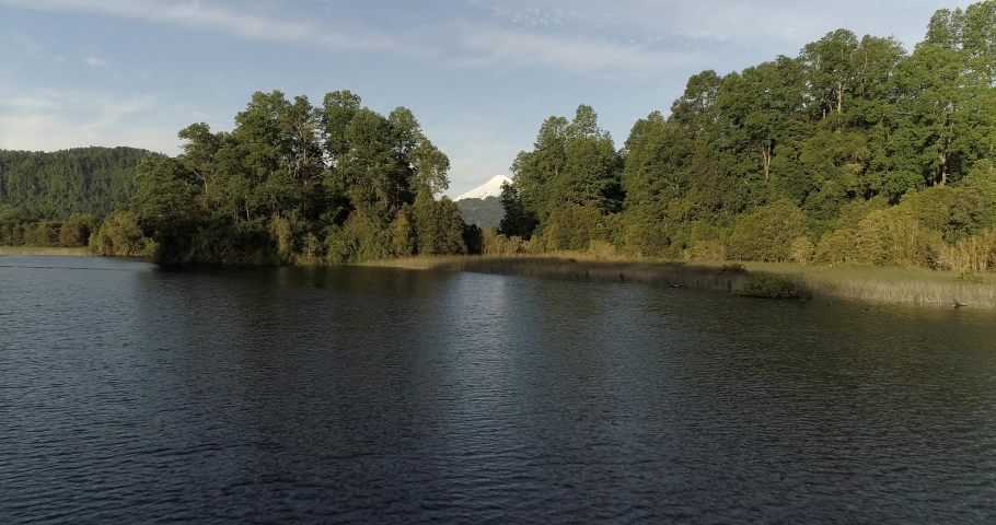 VOLCANO VILLARRICA DRONE SUNSET CHILE