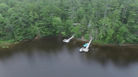Nobleboro/United States  Aerial video from Duck Puddle Campgrounds     taken by drone camera