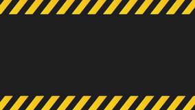 motion notification bar. Yellow and black police tape For warning of dangerous areas.