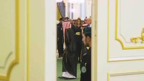 CIRCA 2018 - U.S. President Donald Trump takes a diplomatic tour of Saudi Arabia, highlights.