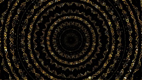 African tribal golden infinite circle psychedelic handmade loop background