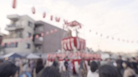 Blur Motion People Enjoy Summer Traditional Dancing Festival in Tokyo, Japan 