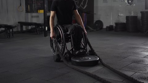 Disabled Person Sitting On Wheelchair Happy Stock Photo 414451360 ...