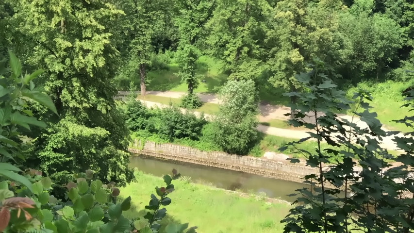 Historic German Dam on Lake Bystryckie in South West Poland