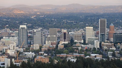 Day to night timelapse of Portland, Oregon, United States 4K
