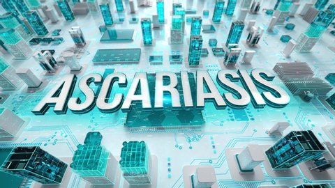 Ascariasis with medical digital technology concept
