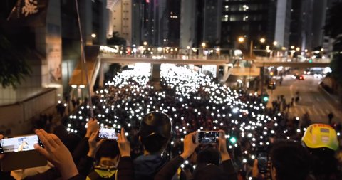Hong Kong - December 8, 2019: About a million attend Hong Kong demonstration against controversial extradition law.