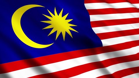 Realistic Ultrahd Flag Malaysia Waving Wind Stock Footage Video (100% 