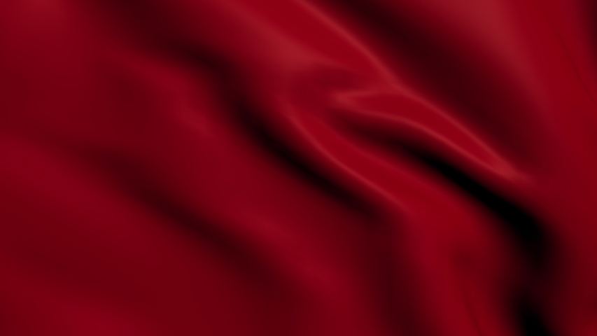 HD Red Waving Cloth in Motion.  Abstract Wavy Silk Textile Transition 3D Animation.