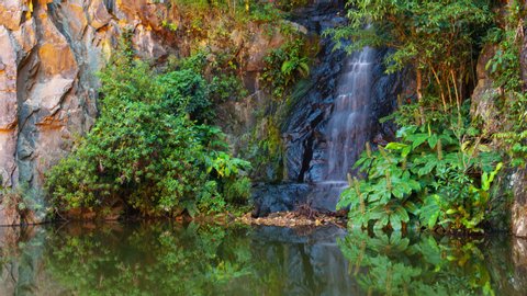 Waterfall located at the enter of Ópera de Arame teather - Curitiba - Brazil.