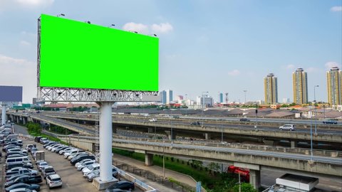 billboard blank Green screen for outdoor advertising poster or blank billboard at noon time for advertisement