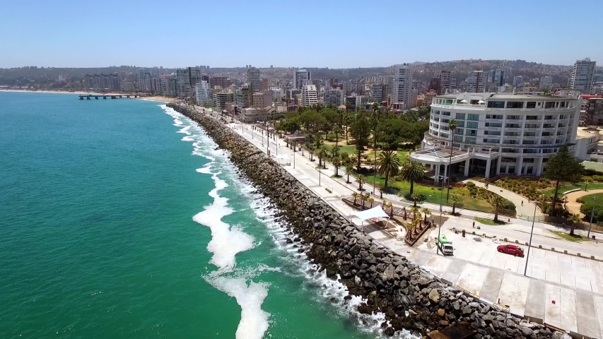 Viña del Mar is one of the most tourist cities in Chile. Because of its proximity to Santiago, it is only 120 kilometres away by car. Royalty-Free Stock Footage #1042657579