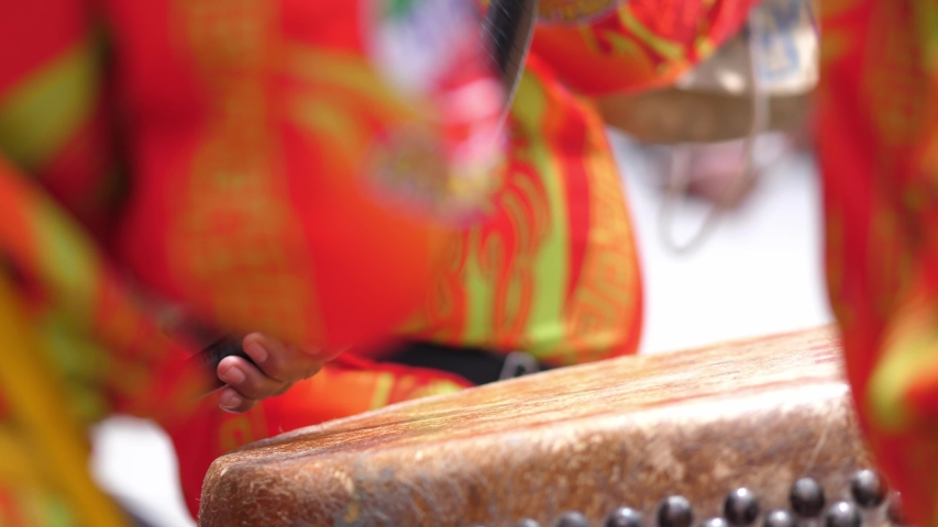 Beating the lion, china culture.