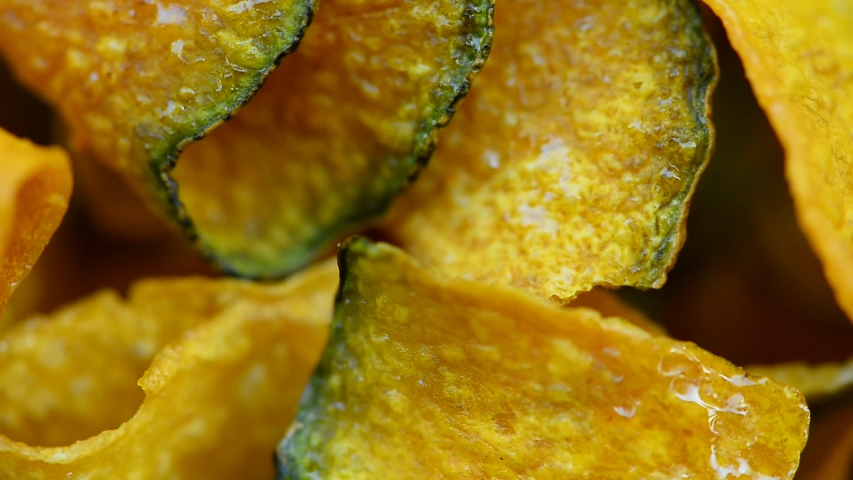 Fried Pumpkin on white background