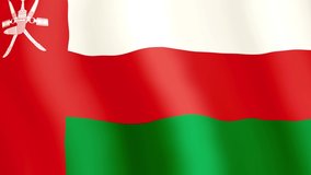Oman Flag Transition waving in wind video footage Full HD