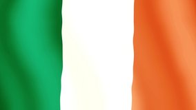 Ireland Flag Transition waving in wind video footage Full HD