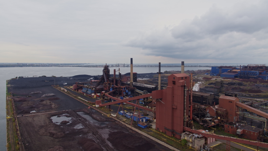Industrial Sector Ontario Aerial Various perspectives, slow panning views of Industrial Sector N details - October 2017