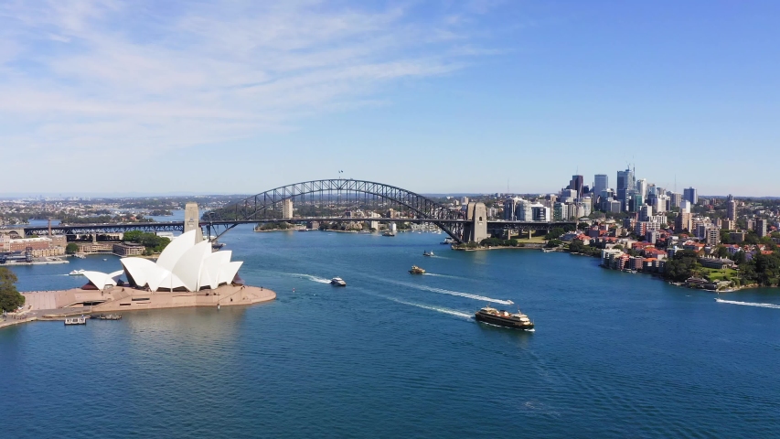 Aerial View of Sydney, Australia. Drone shot. Panorama. Royalty-Free Stock Footage #1042727518