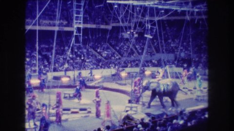 BOSTON USA-1974: Elephants Performing At The Circus