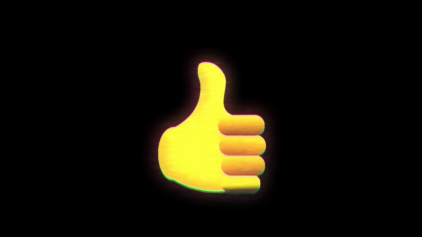 Animation of flickering thumbs up emoji icon on black background | Shutterstock HD Video #1042768762