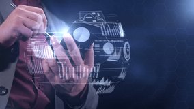 Work with data via smartphone and infographic hologram - Powered by Shutterstock - Get 15% off with code: PIKWIZARD15