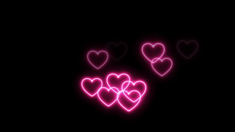 Neon lights heart love. Neon looped animation for music videos and fluid background. Neon lights heart love. VISIT PROFILE FOR SERIES HEART VIDEOS