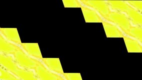 video with central black background with the corners in zigzag changing movements in yellow, white and orange