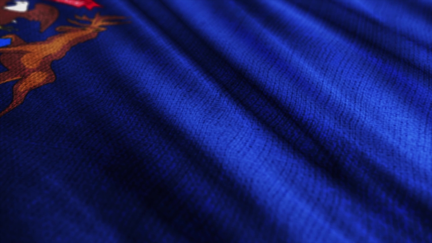 USA State Michigan flag is waving 3D rendering.