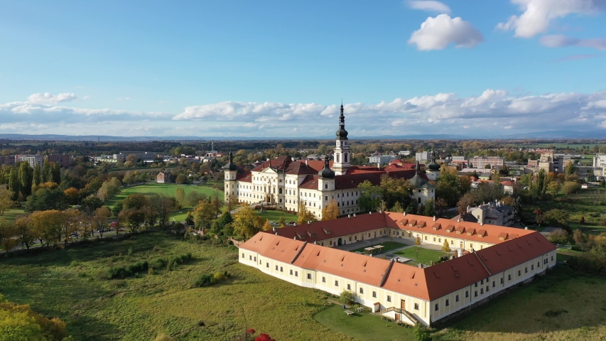 Aerial view on the Hradisko Monastery. Olomouc. Czech Republic