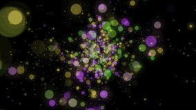 VJ and DJ VJ Seamless loop animation. Abstract particles bokeh and glittering dust particle movement stars galaxy. Nebula colorful universe glowing illuminated motion graphic lights  background flick.